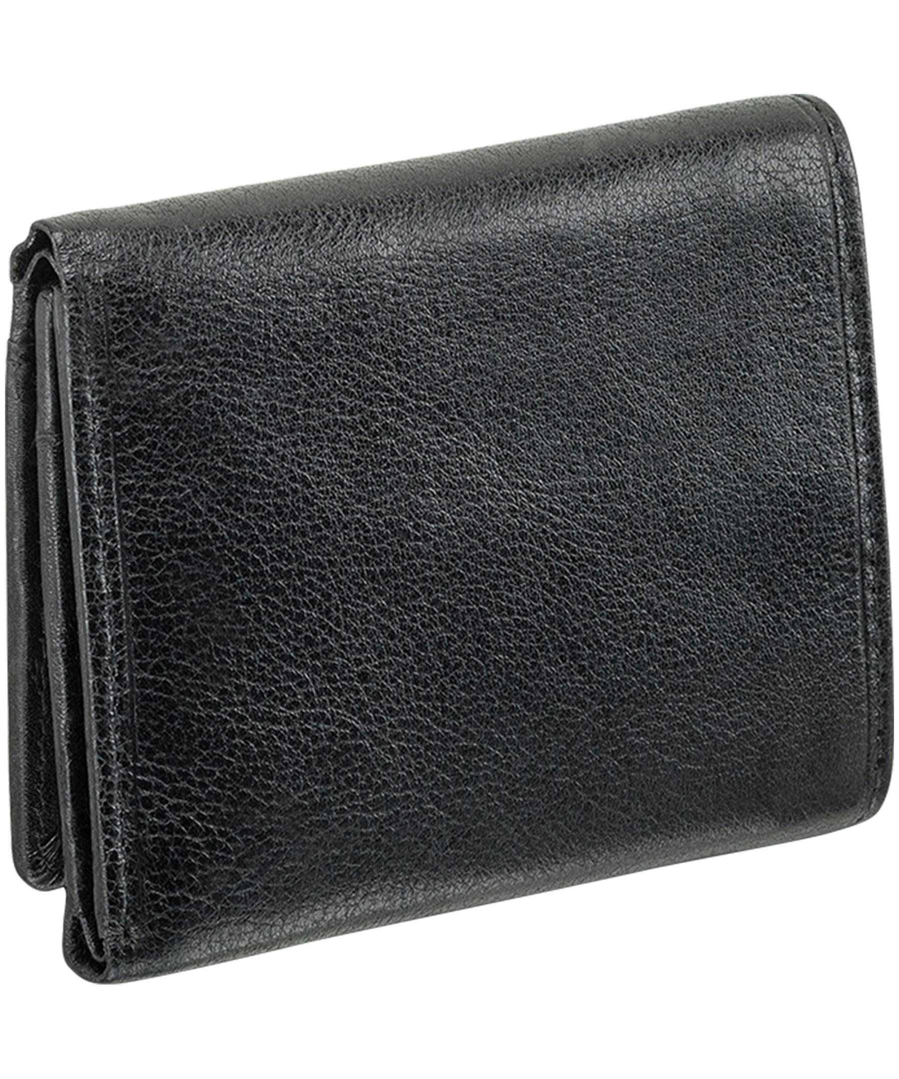 Mancini Leather Goods Men's Equestrian RFID Secure Trifold Wing Wallet Black