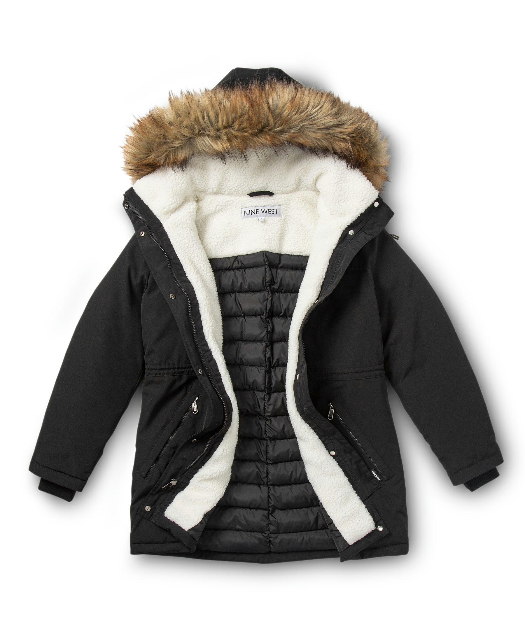 Nine West Women's West Sherpa Lined Parka Jacket