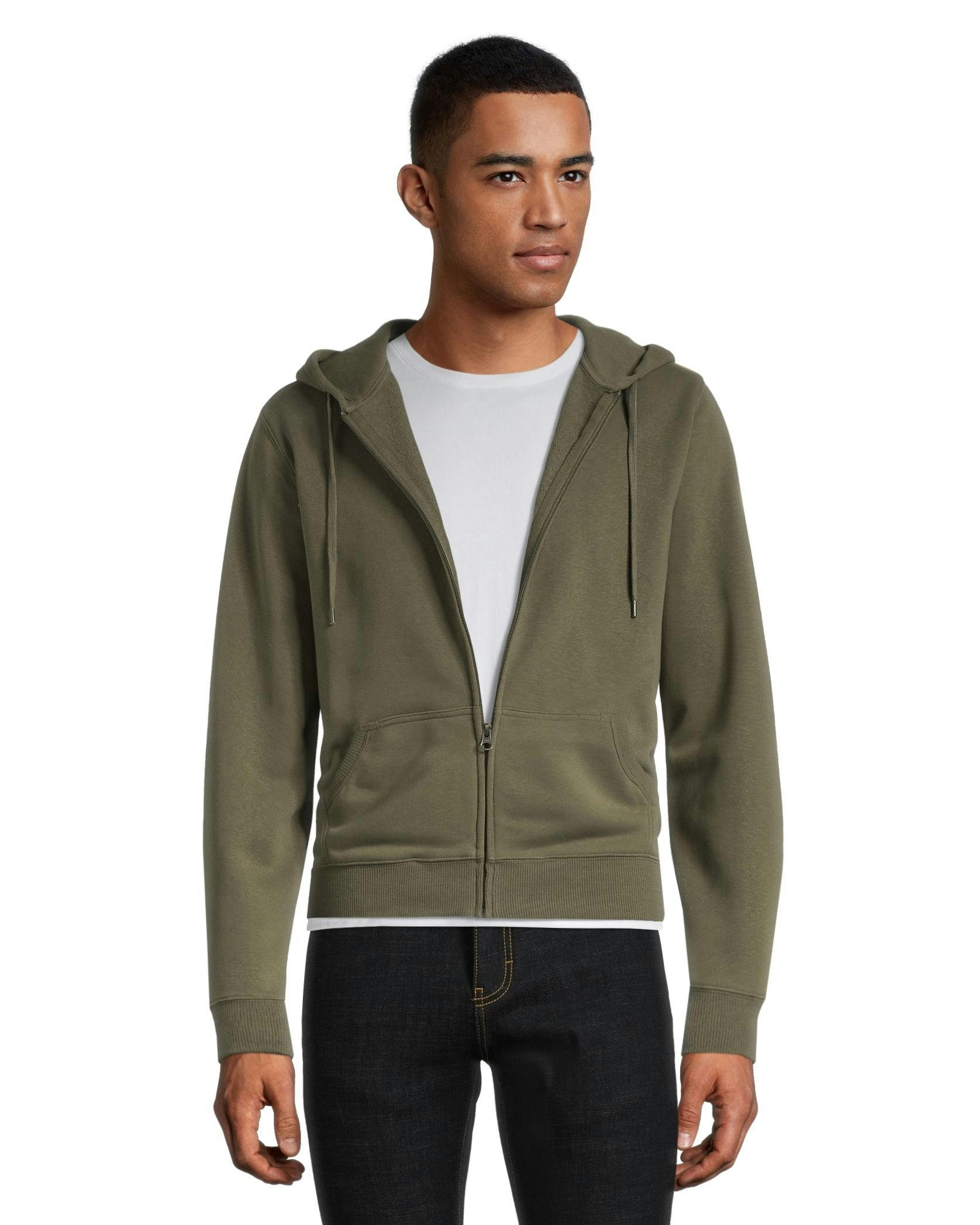 Denver Hayes Men's Fleece Long Sleeve Full Zip Kangaroo Pocket Hoodie