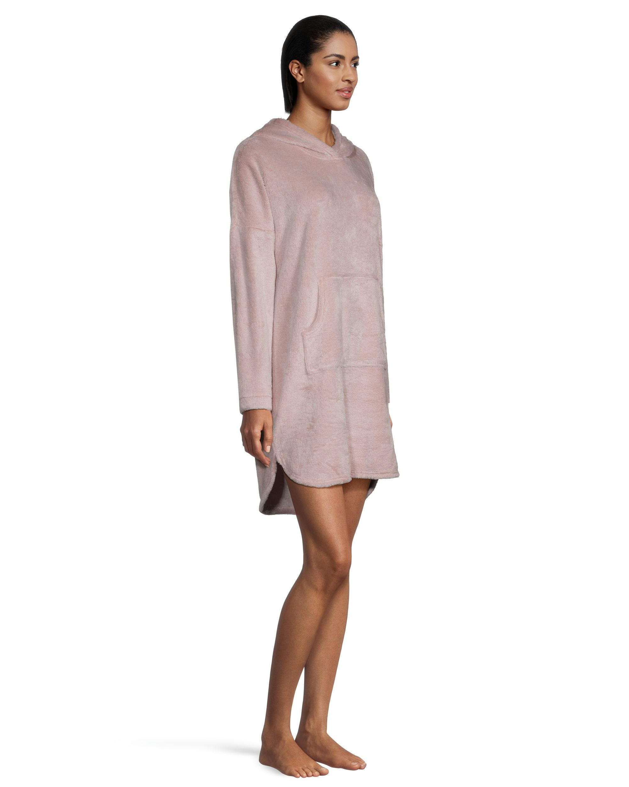 Denver Hayes Women's Plush Velour Hooded Night Shirt