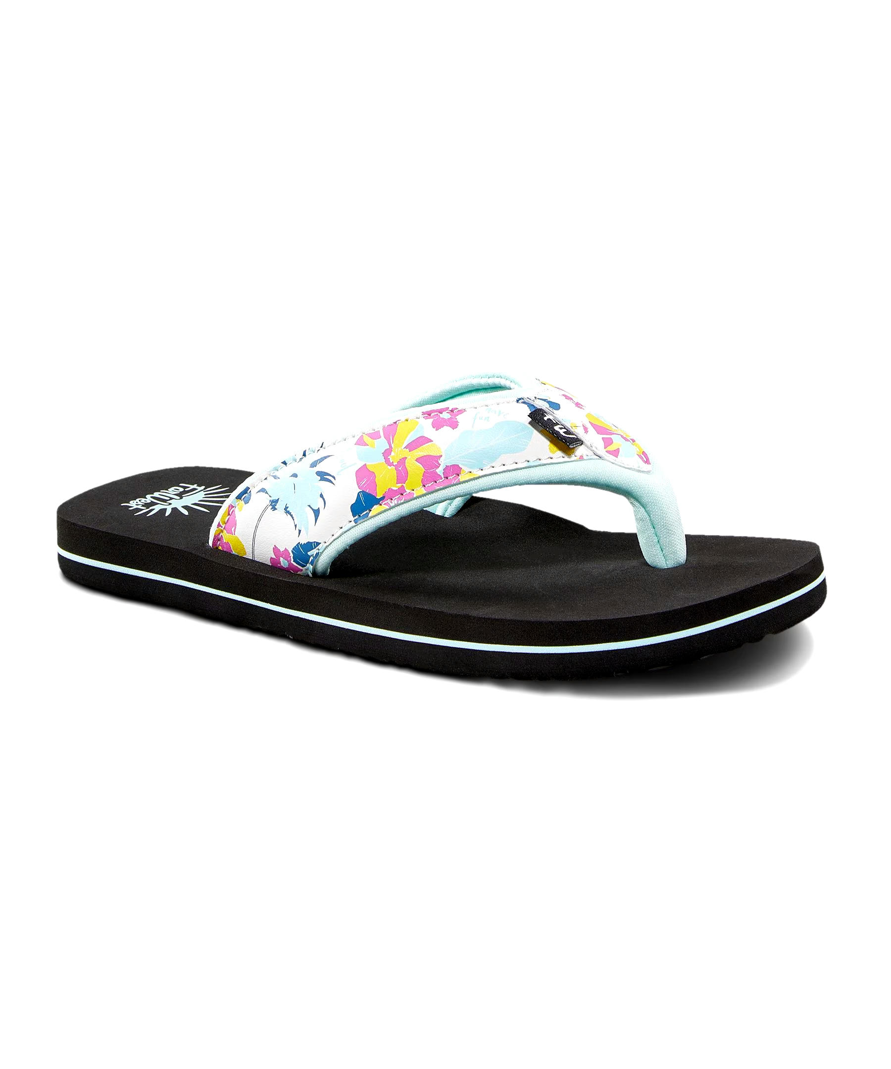 FarWest Girls' Youth Summerland Flip Flops - Yellow Multicolor