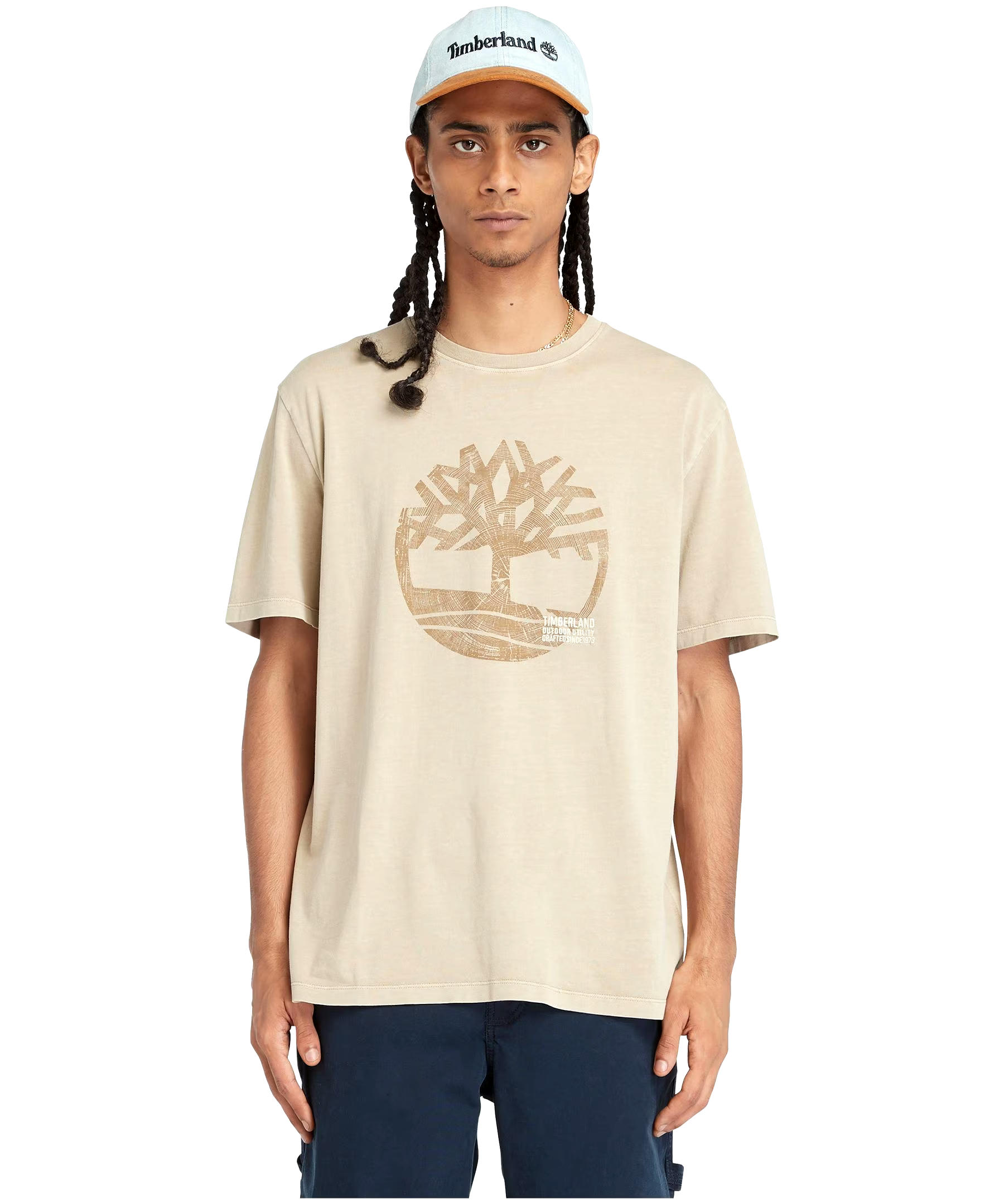 Timberland Men's Graphic Logo Garment Dye T Shirt