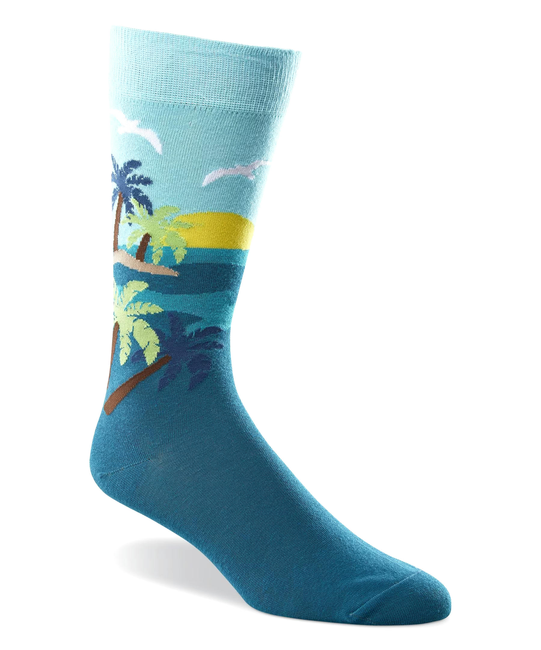 Denver Hayes Men's FRESHTECH® Tropical Pattern Casual Crew Socks