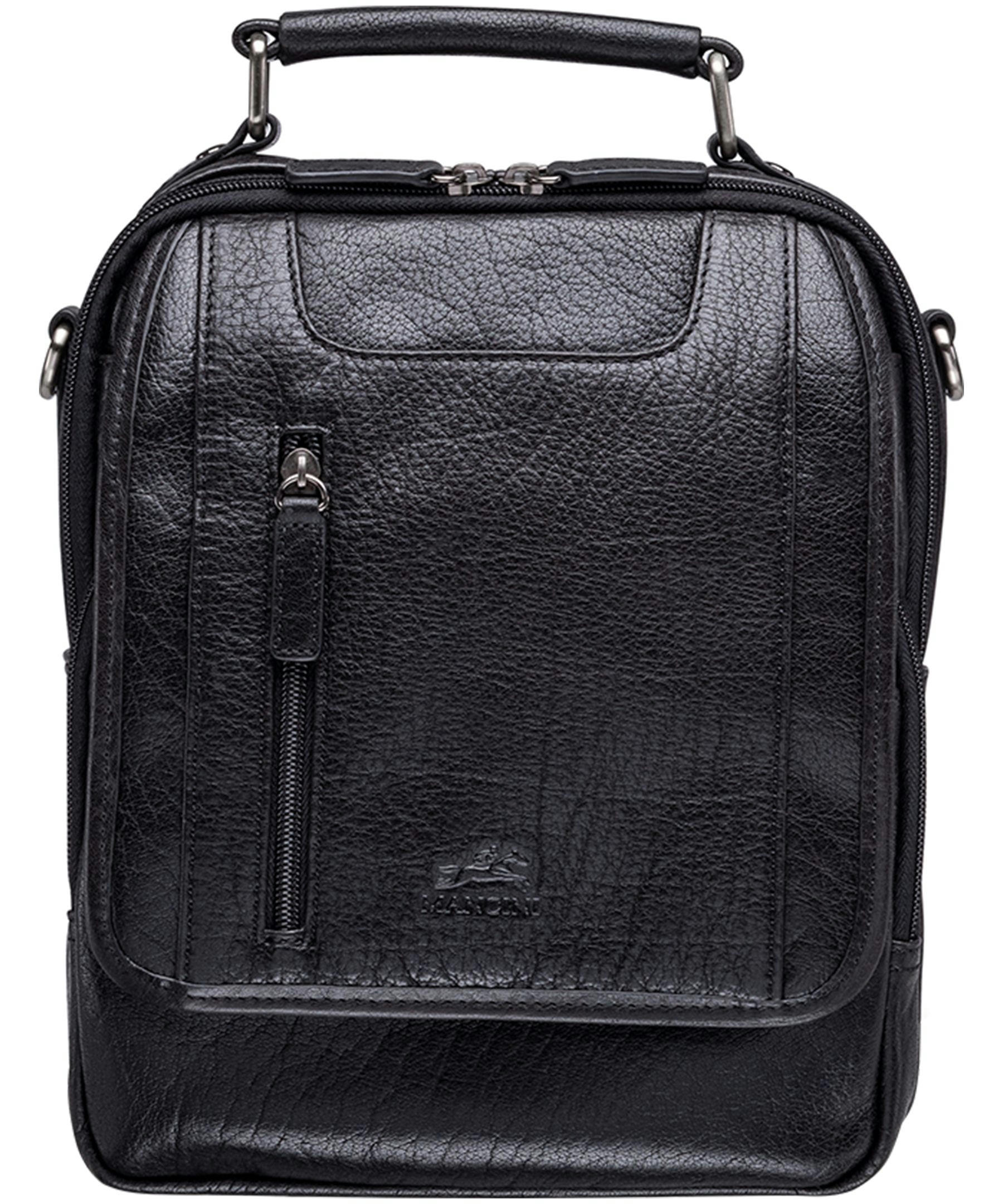 Mancini Leather Goods Unisex Arizona Classic Bag with Removable Straps Black