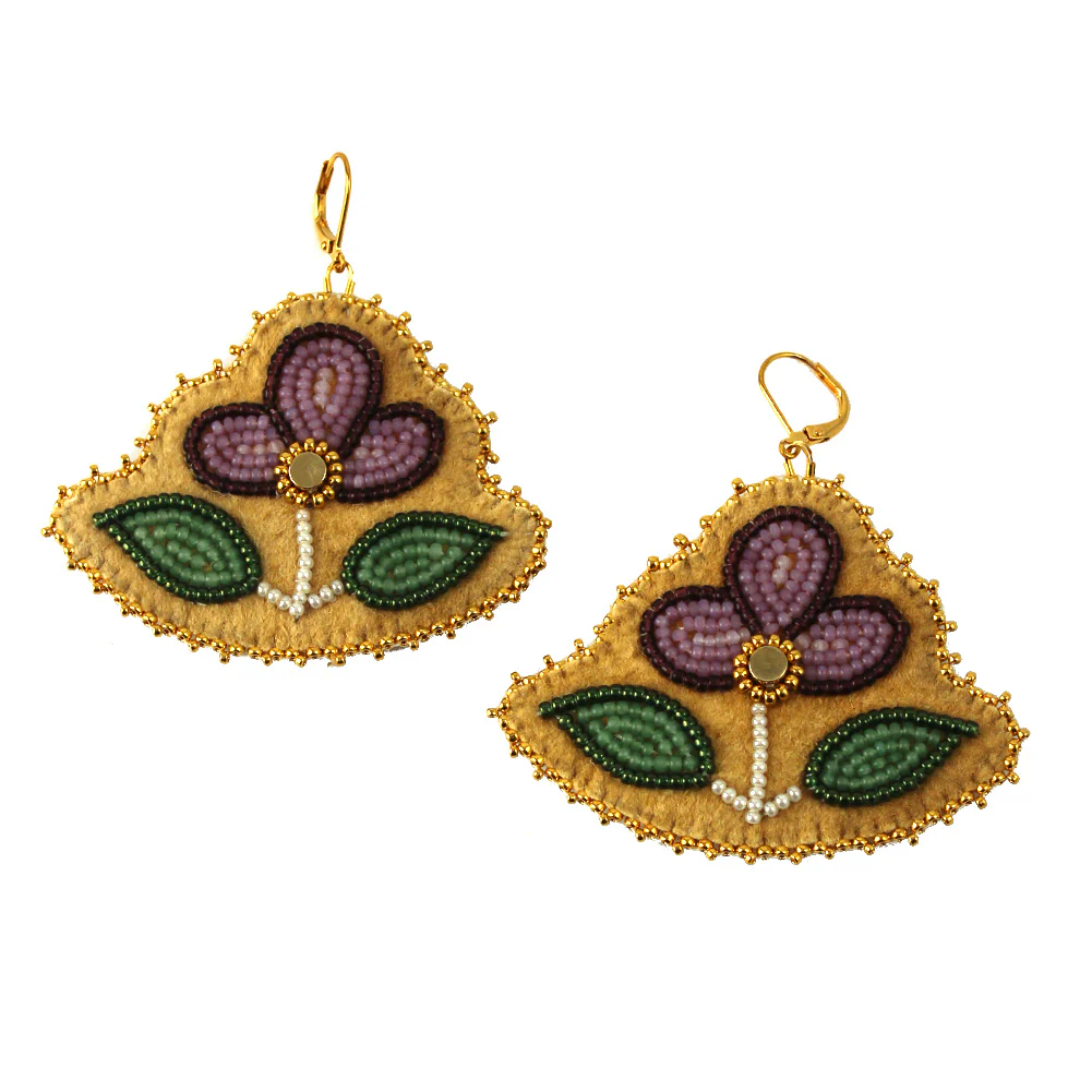 Megan Guimond Purple Floral Earrings