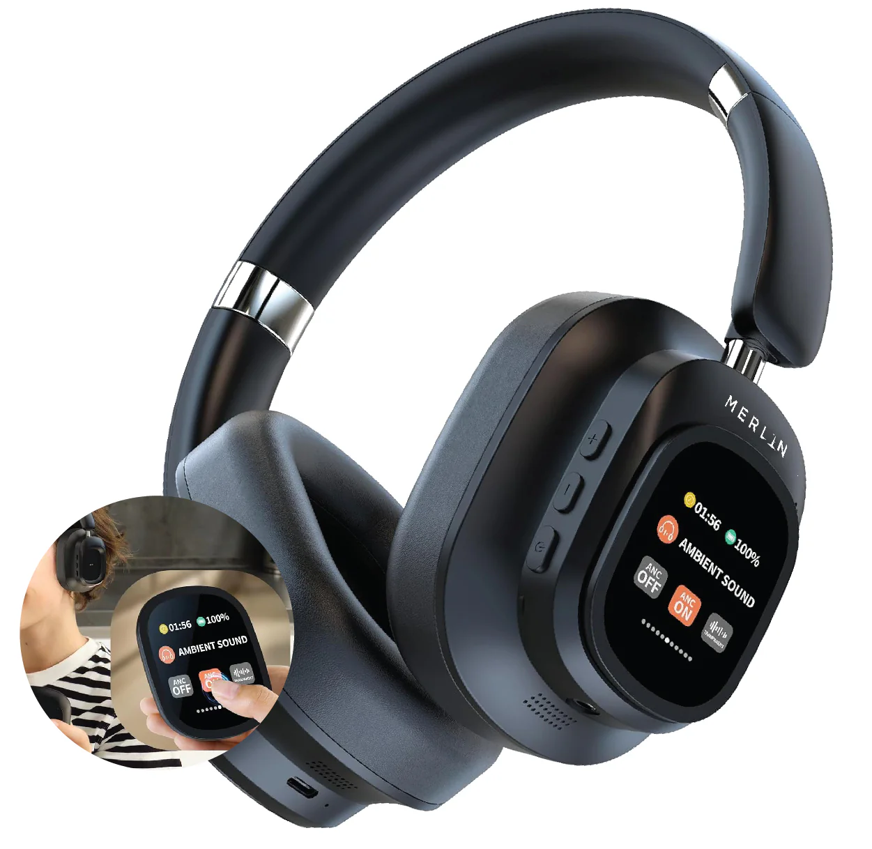 Sonic Touch Pro Wireless ANC Headphone with Controller Display