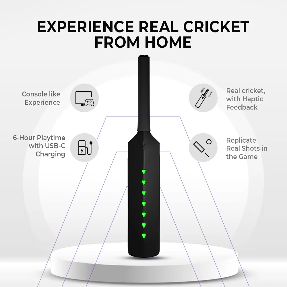 MetaShot Smart Bat Cricket Game (With Universal MHL TV Connector)