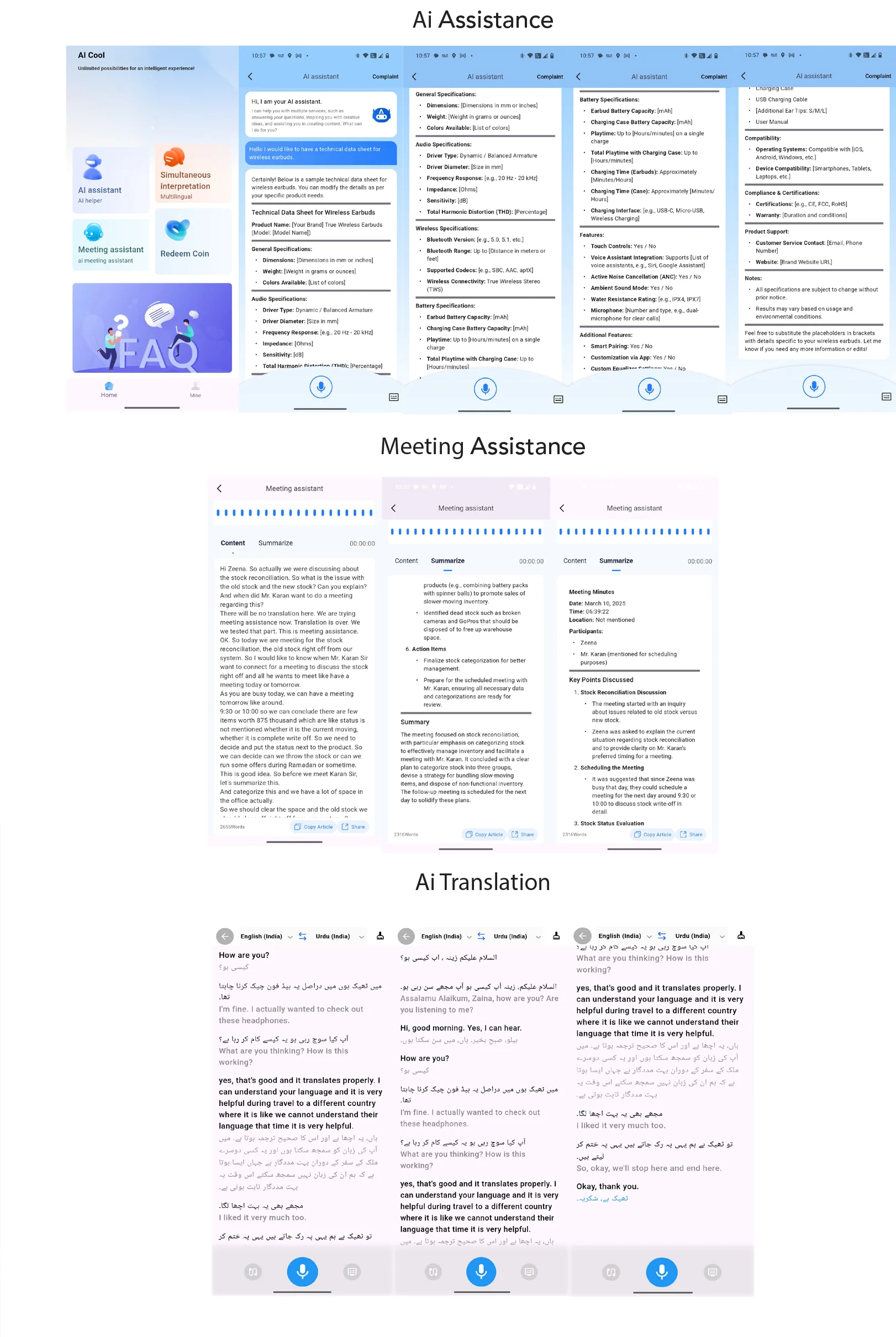 Sonic Ai OWS Ai Translation Earbuds