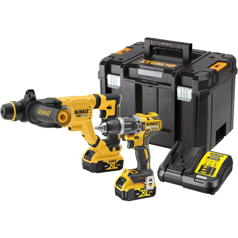 DeWalt 18V XR Combi and SDS Twin Kit 2 x 5.0Ah