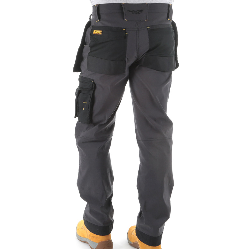 DeWalt Memphis Full Stretch Holster Pocket Trousers Grey/Black 34" R