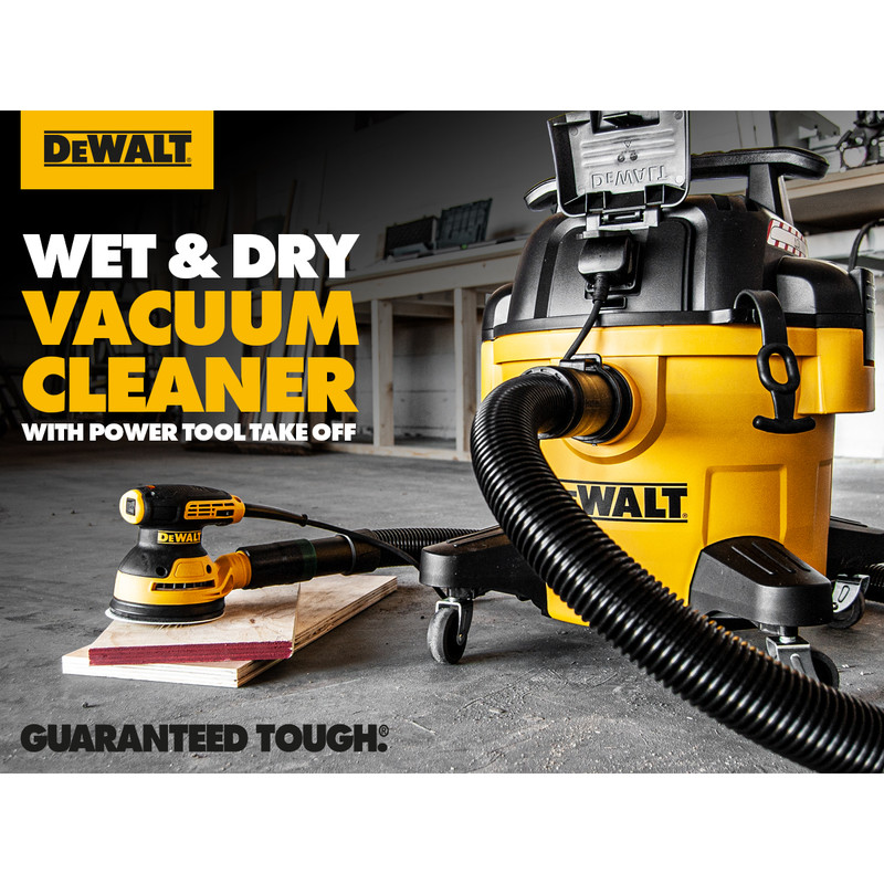 DeWalt DXV23PTA 23L Wet & Dry Vacuum Cleaner with Power Tool Take Off Cartridge Filter 23-61L