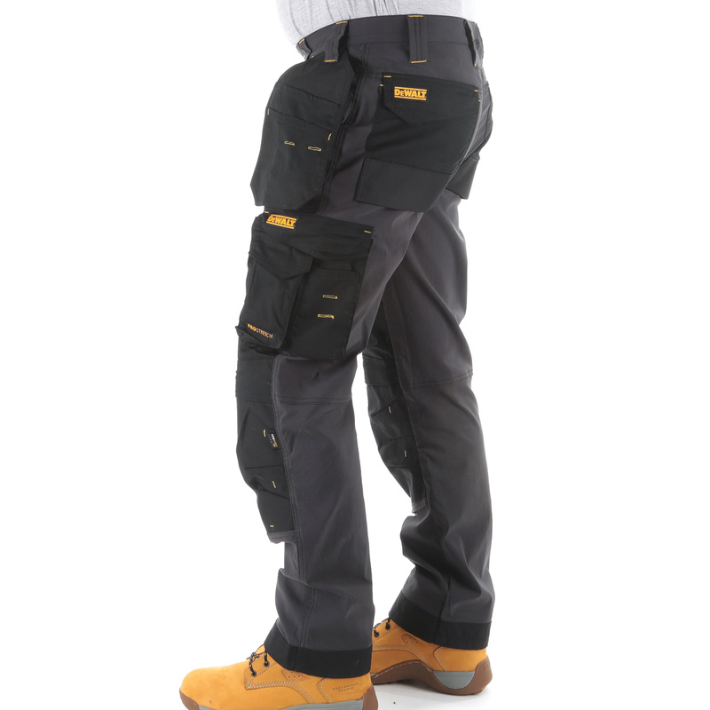 DeWalt Memphis Full Stretch Holster Pocket Trousers Grey/Black 32" S