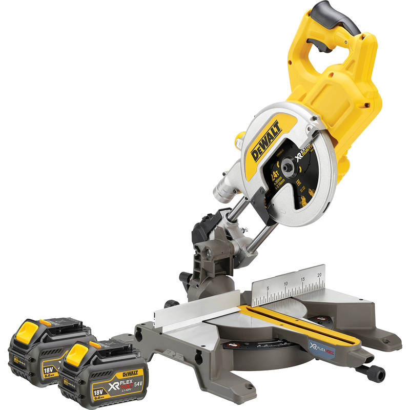 DeWalt DCS777T2-GB 54V XR FlexVolt 216mm Mitre Saw 2 x 6.0Ah