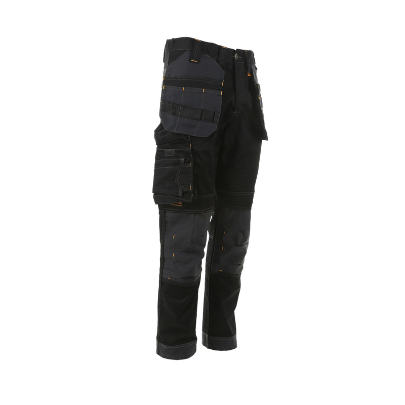 DeWalt Harrison Pro Stretch Holster Pocket Trousers Black/Grey 36" R