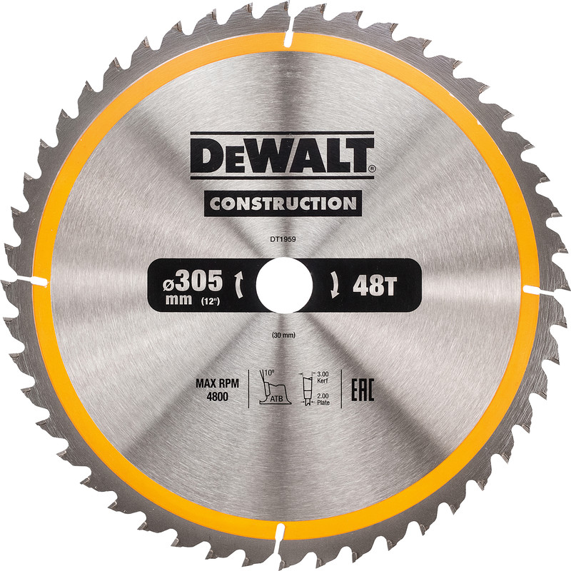 DeWalt Construction Circular Saw Blade 305 x 30mm x 48T