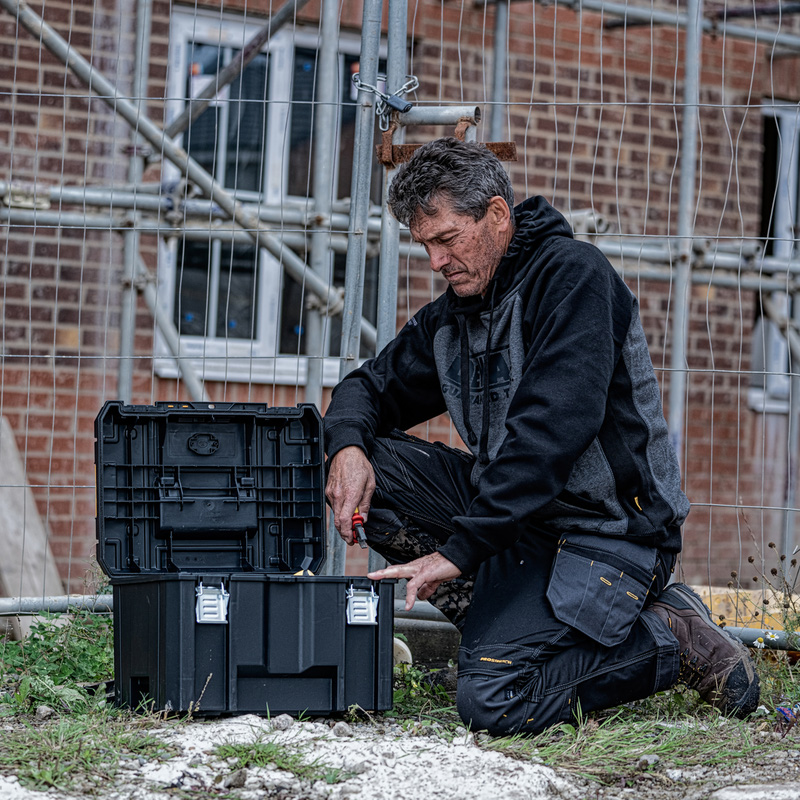 DeWalt Harrison Pro Stretch Holster Pocket Trousers Black/Grey 32" R