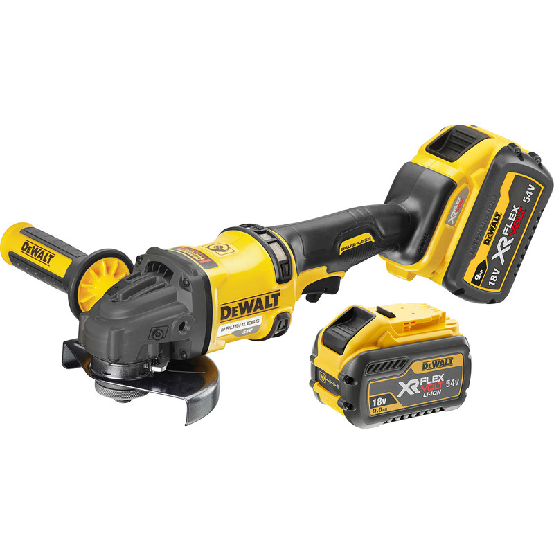 DeWalt DCG418 54V XR FlexVolt High Power 125mm Angle Grinder 2 x 9.0Ah