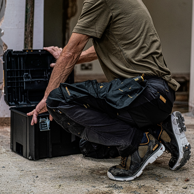 DeWalt Memphis Full Stretch Holster Pocket Trousers Grey/Black 32" L