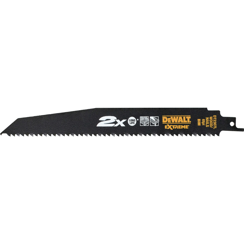 DeWalt Wood & Nail Reciprocating Blade 6TPI 228mm