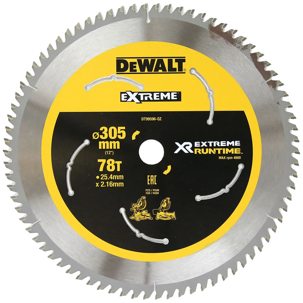 DEWALT 305mm 78T TCT Circular Saw Blade for Wood Cutting - EXTREME DT99596-QZ