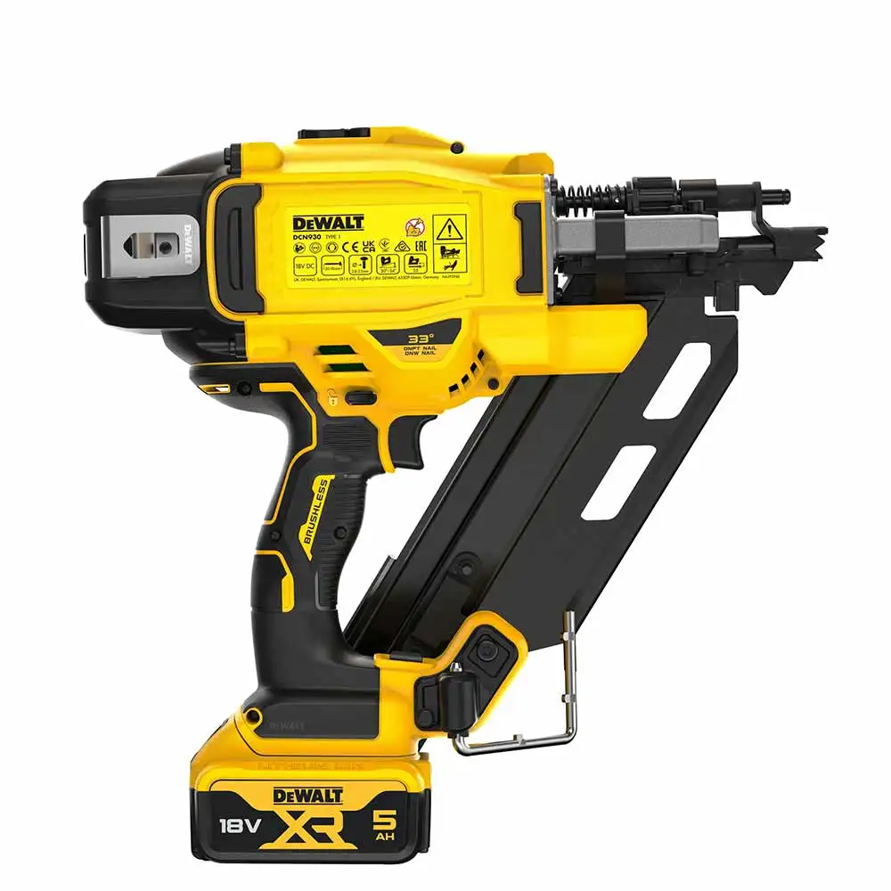 DEWALT 50-90mm 1 x 5.0ah Framing Nailer Kit DCN930P1-XE