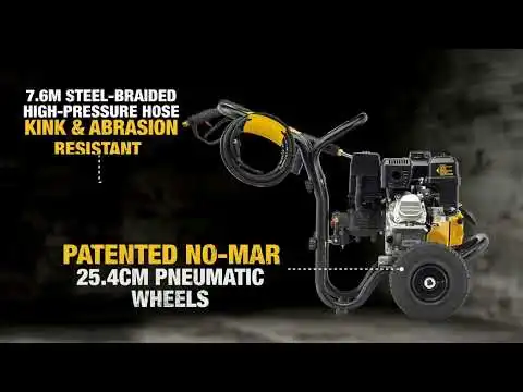 DEWALT 3400PSI 9.5LPM Petrol Pressure Washer w. 18V Battery & Charger DXPW3495PR