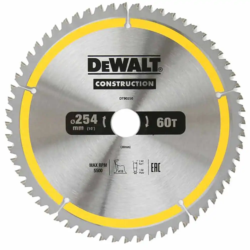 DEWALT 254mm x 60T Construction Circular Saw Blade DT90249-QZ