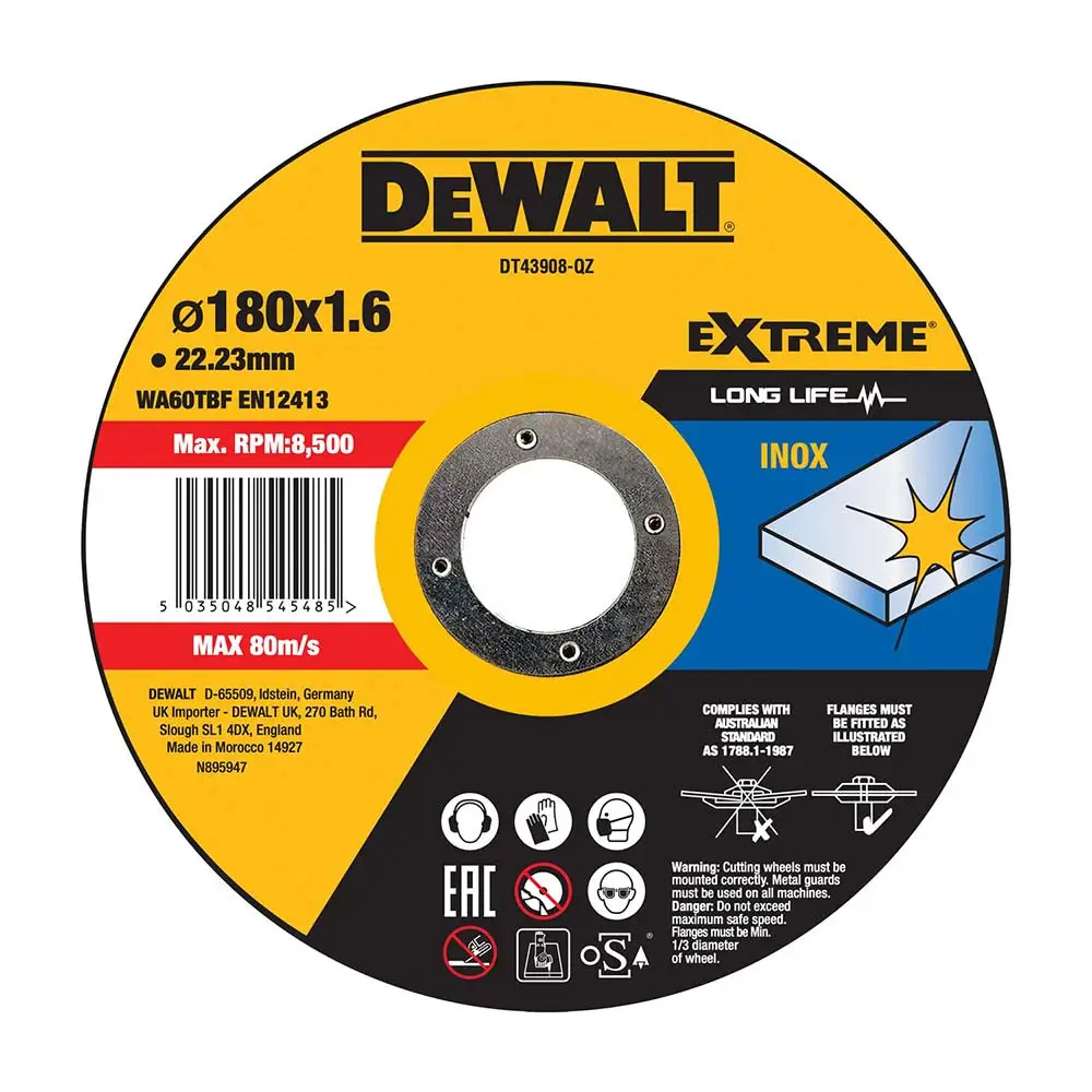 DEWALT 180 x 1.6mm Extreme INOX Cutting Disc DT43908-QZ
