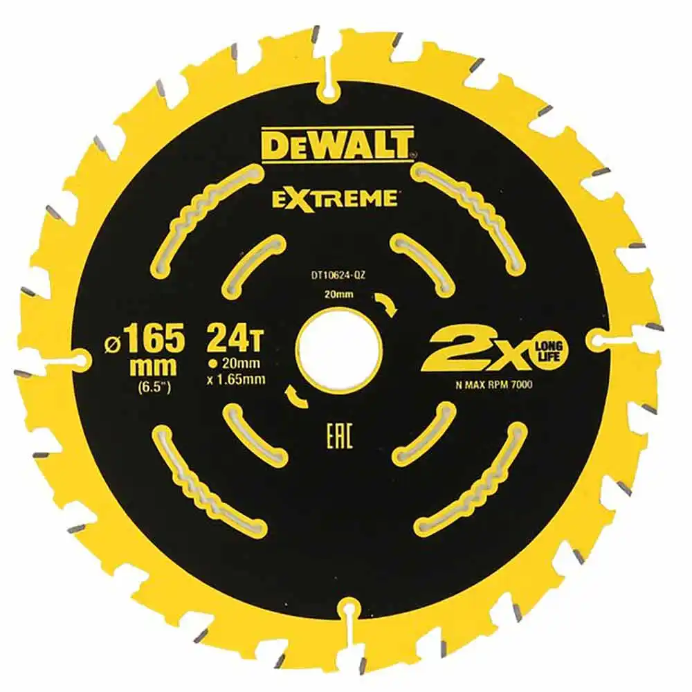 DEWALT 165mm Extreme 2nd Fix Circular Saw Blade DT10624-QZ