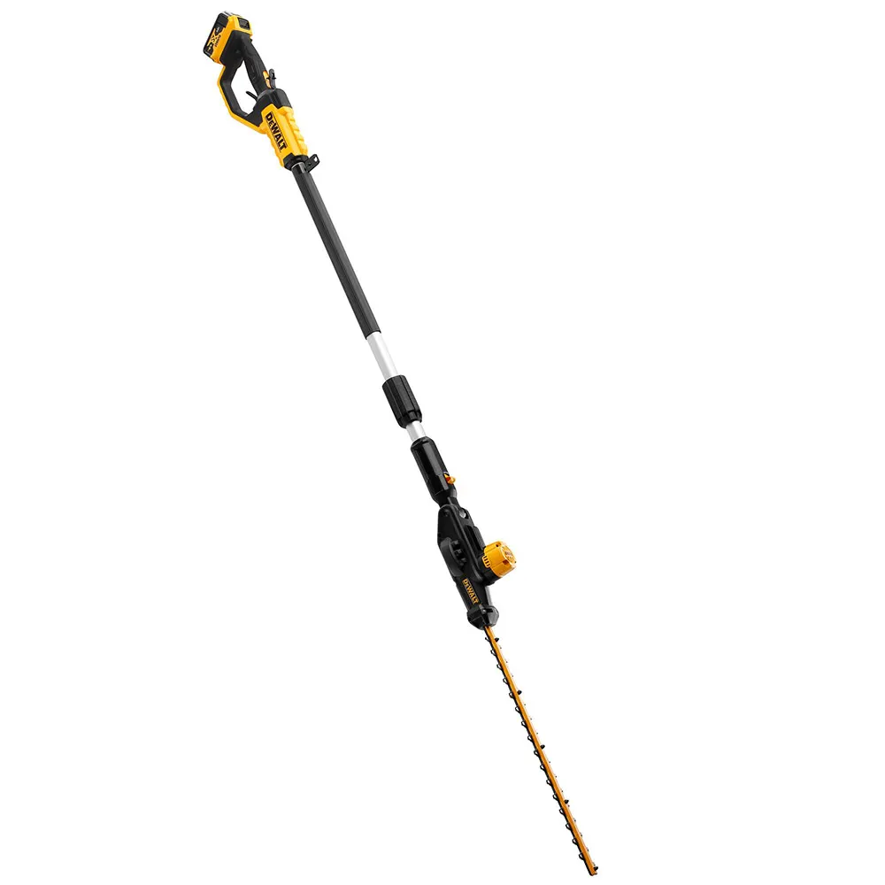 DEWALT 18V XR Brushless 55cm (22") 1x5Ah Pole Hedge Trimmer Kit DCMPH566P1-XE