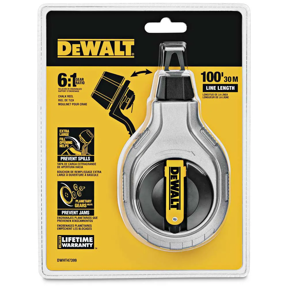 DEWALT 30m 6:1 Metal Chalk Line Reel DWHT47399