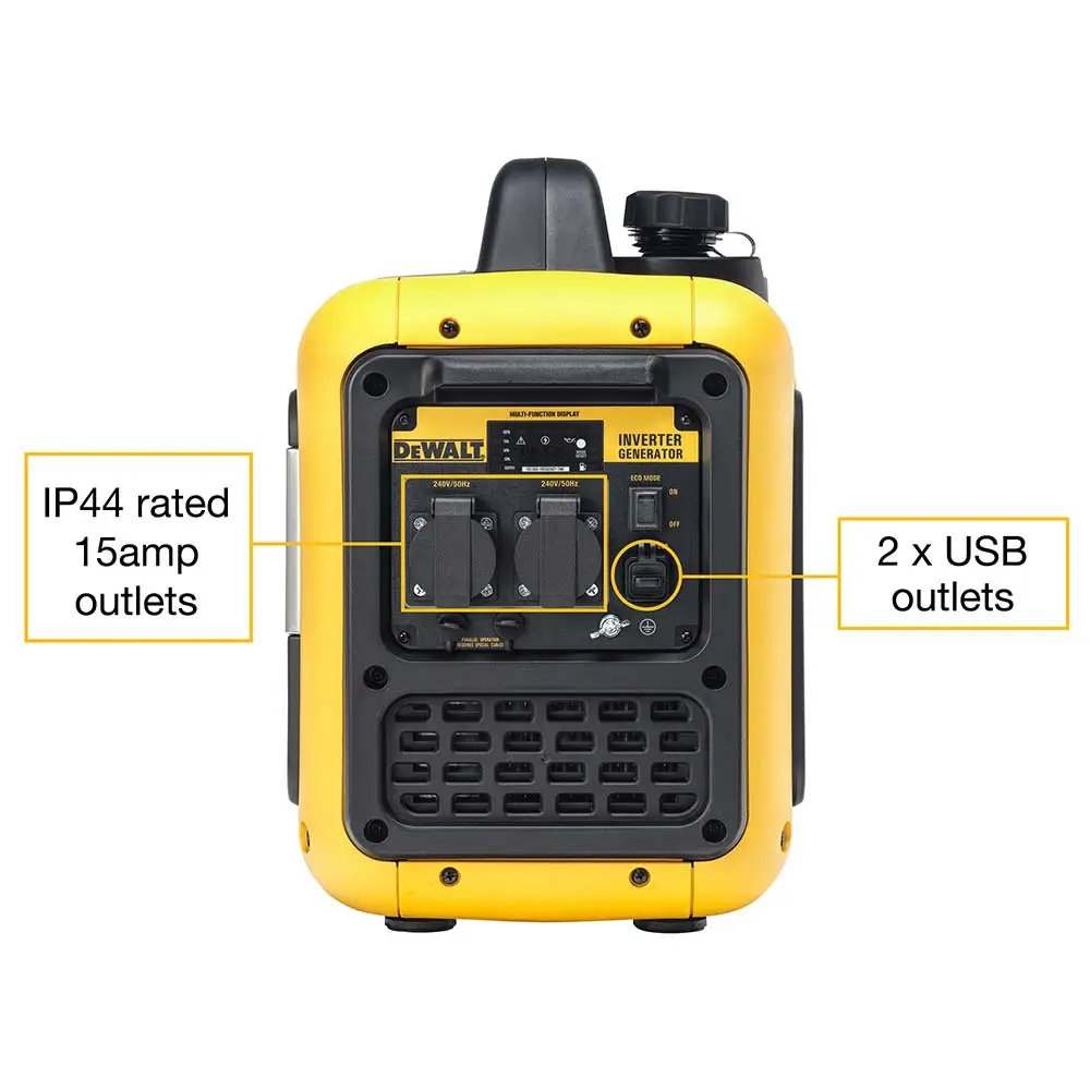 DEWALT 2200W Inverter Petrol Generator - 2 Outlets DXIG2201