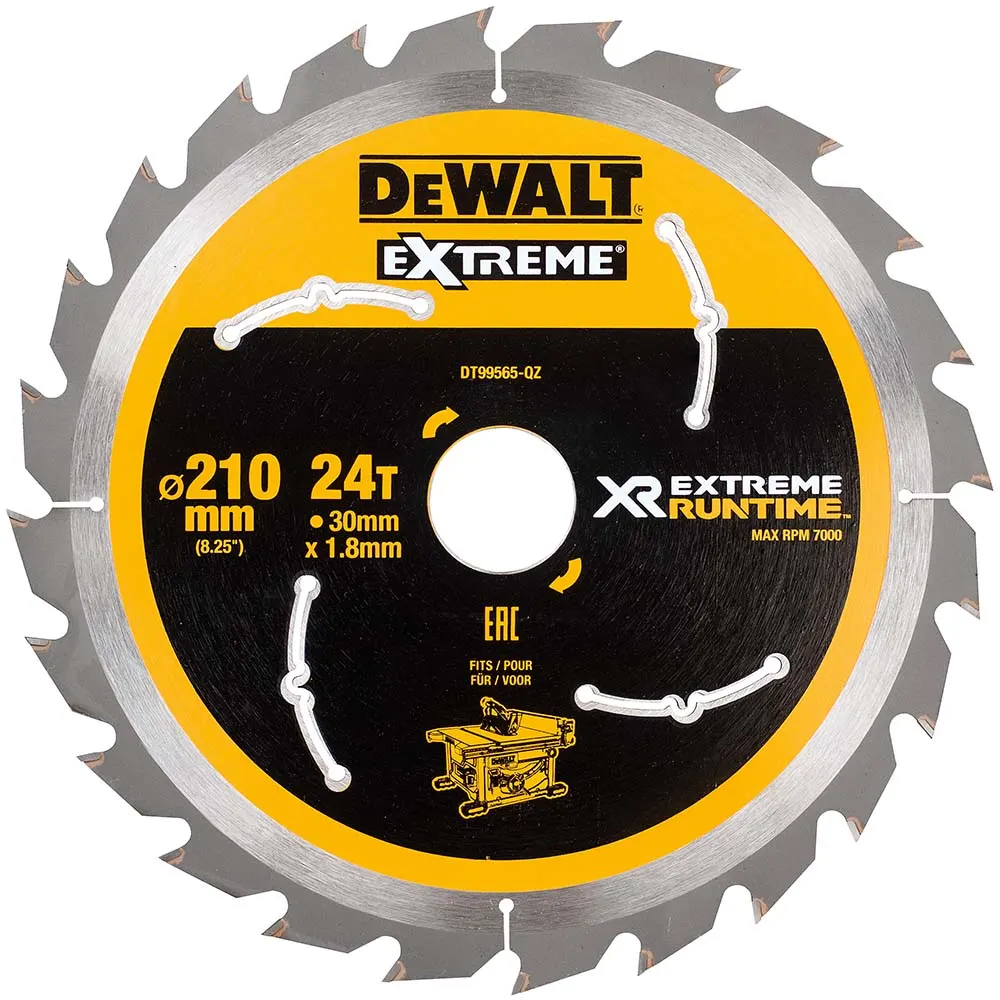 DEWALT 210mm 24T TCT Circular Saw Blade for Wood Cutting - EXTREME DT99565-QZ