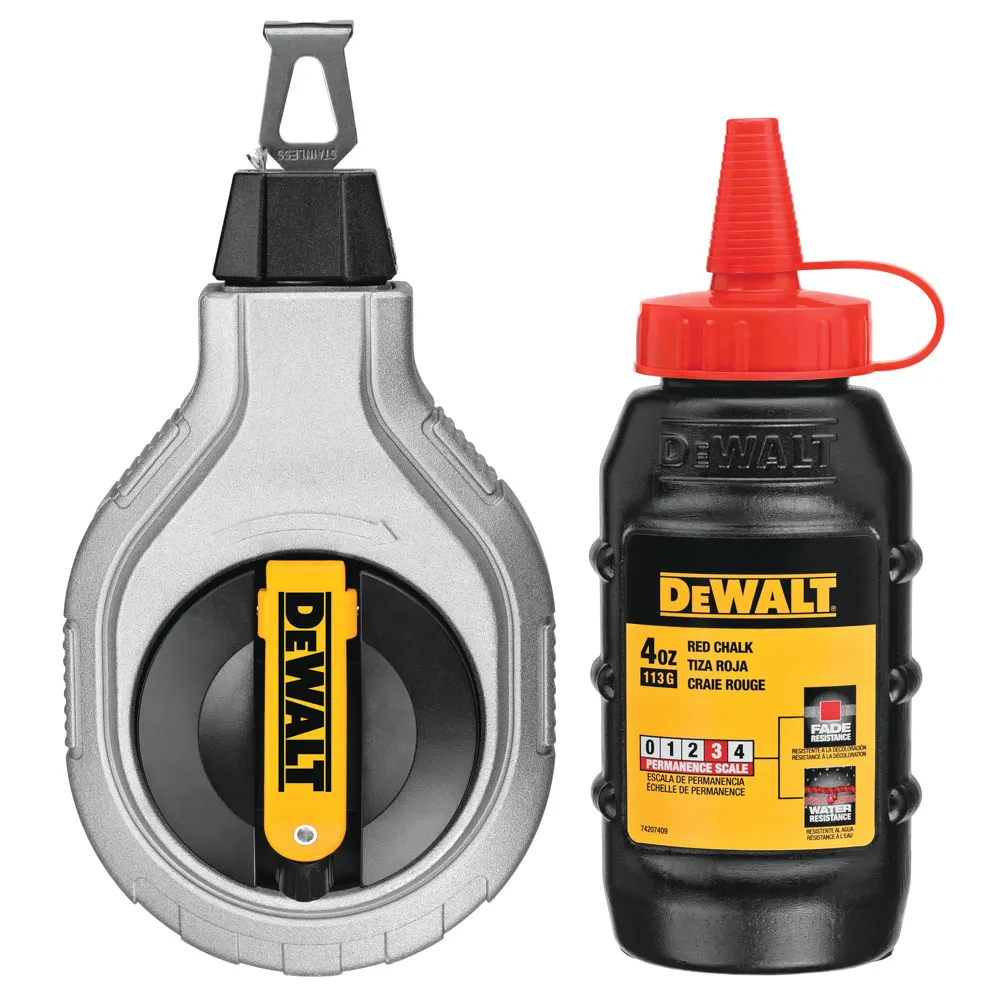 DEWALT 6:1 30m Chalk Reel Kit w. 113g Red Chalk DWHT47408
