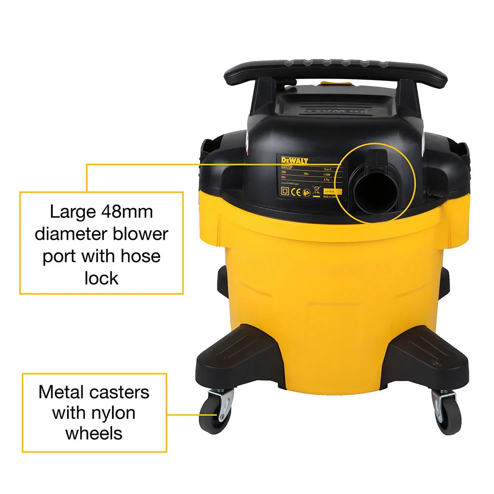 DEWALT 1150W 23L Polyurethane Wet/Dry Vacuum DXV23P