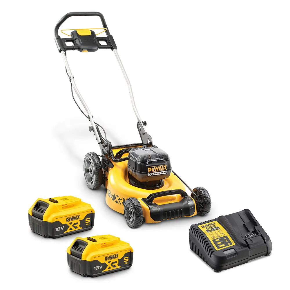 DEWALT 36V Brushless 2 x 5.0Ah 510mm (20") Lawn Mower Kit DCMW564P2-XE