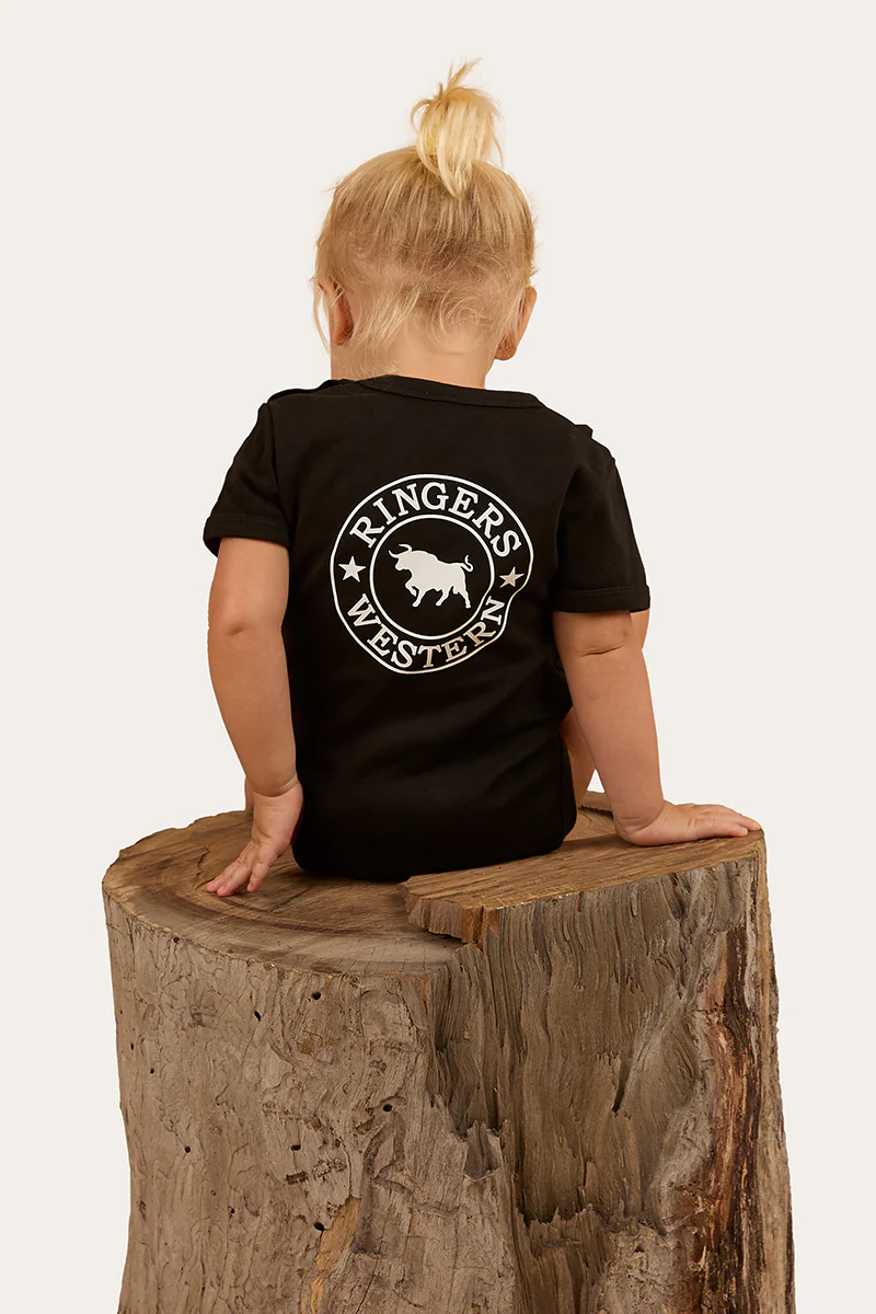 Ringers Babies Short Sleeve Romper - Black