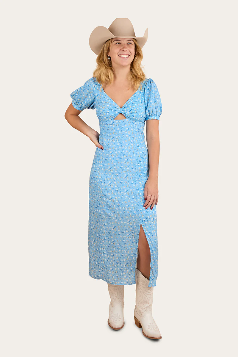Evelyn Womens Midi Dress - Blue