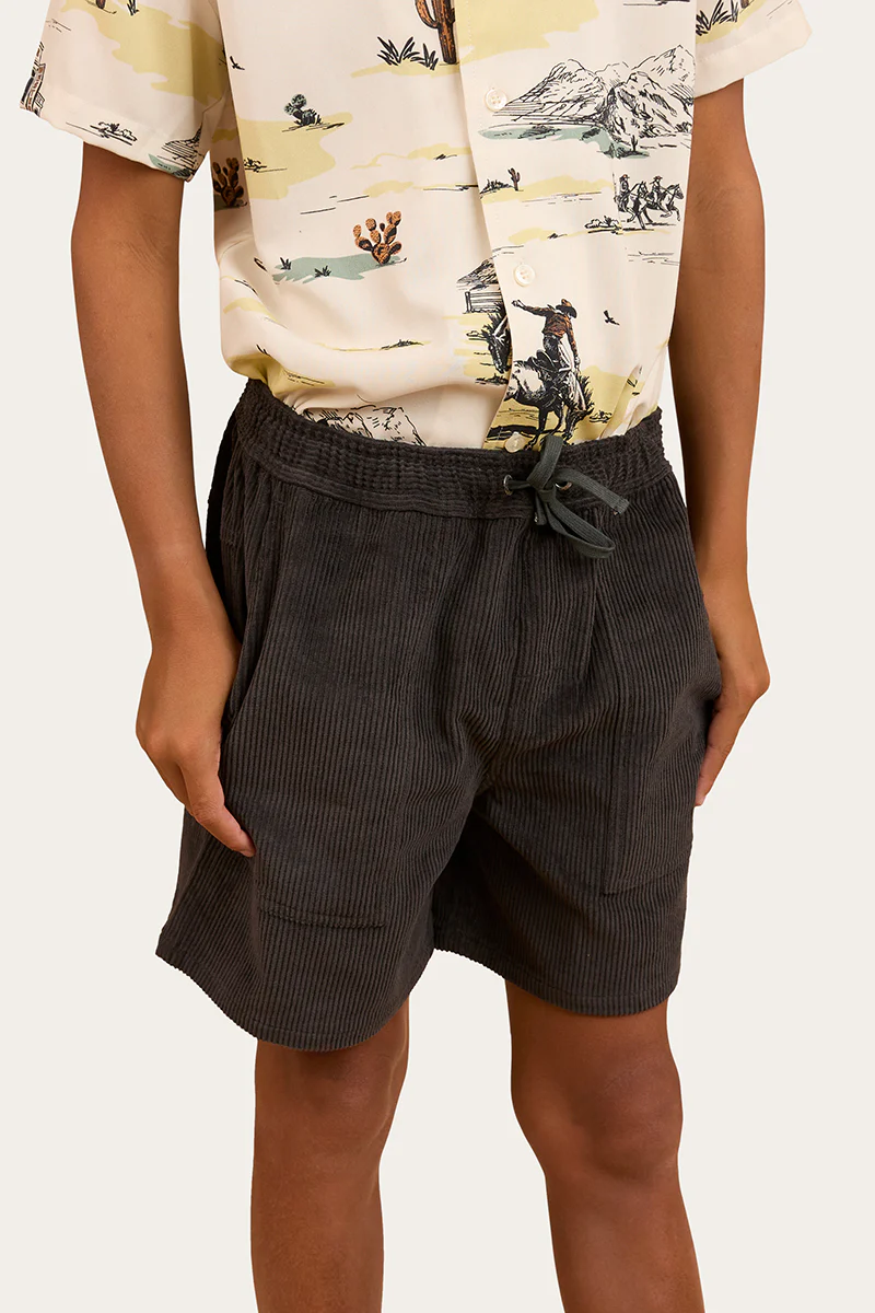 Ronan Boys Corduroy Walk Short - Charcoal