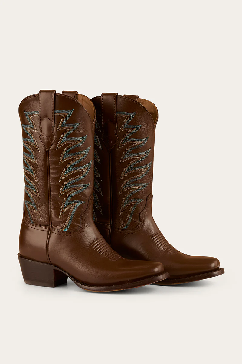 Longreach Womens Cuban Heel Boot - Saddle Tan