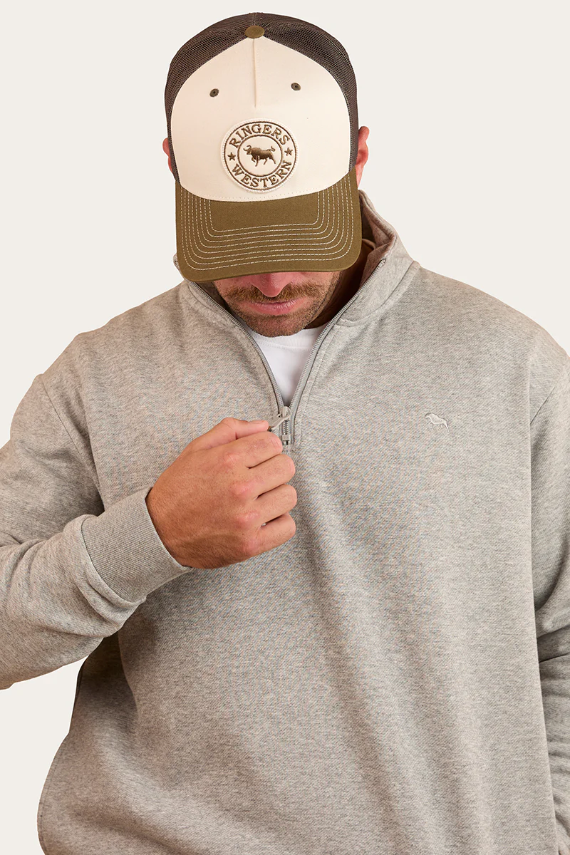 Strand Mens 1/4 Zip Crew - Grey Marle
