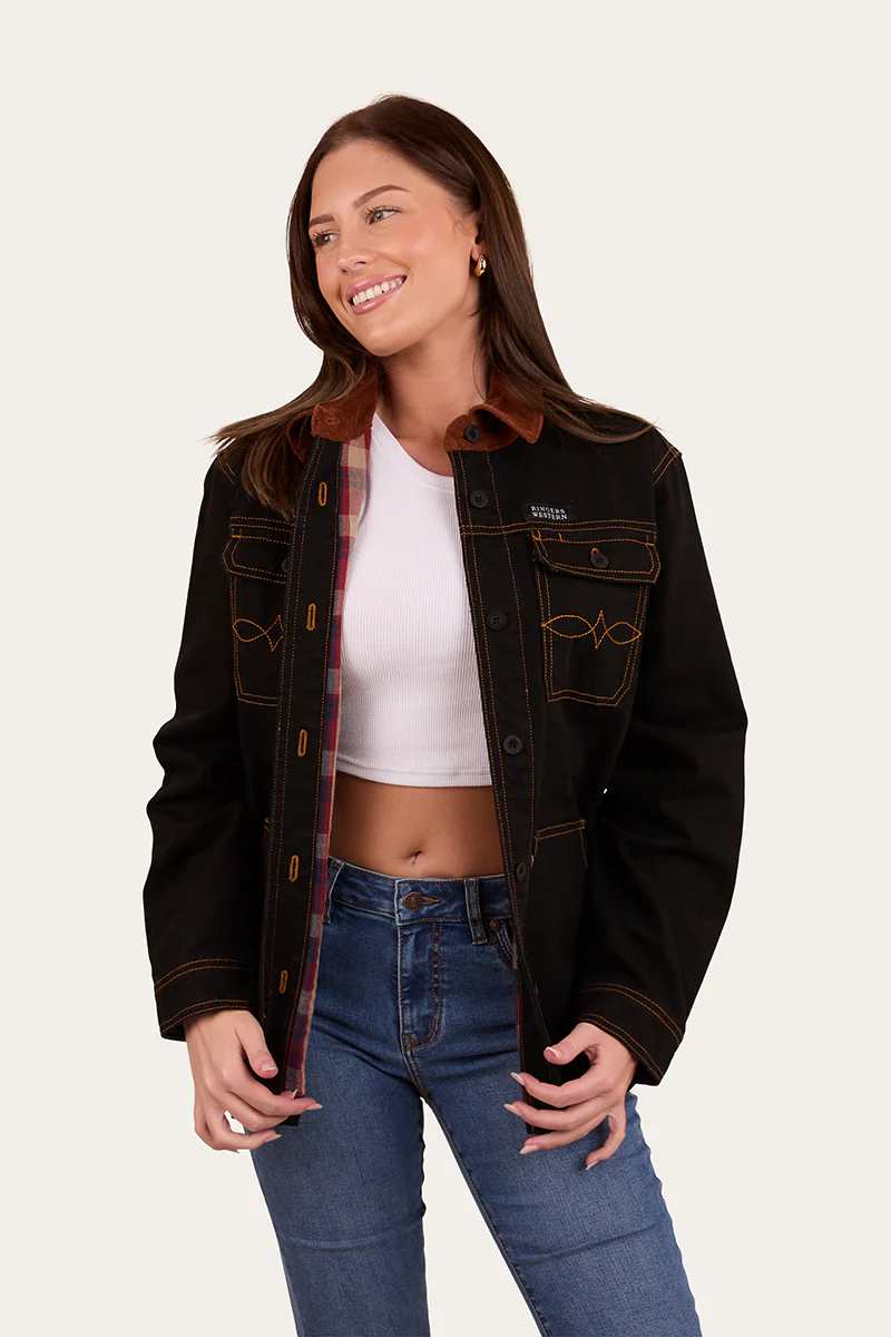 Leighton Womens Overshirt - Washed Black