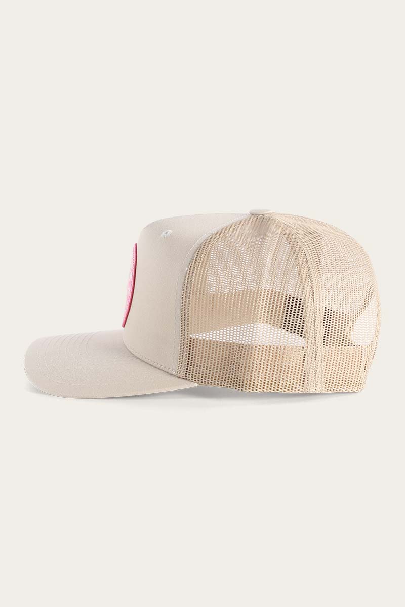 Signature Bull Trucker Cap - Bone/Pink