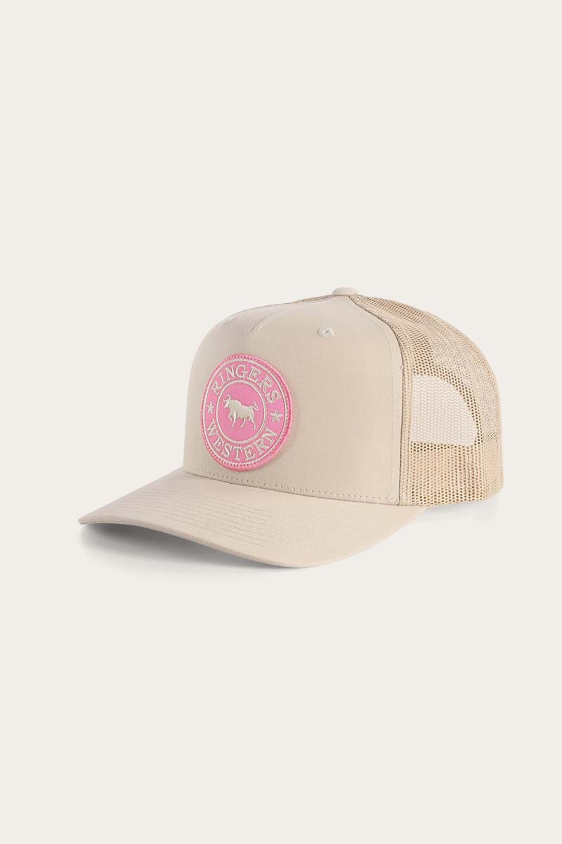 Signature Bull Trucker Cap - Bone/Pink
