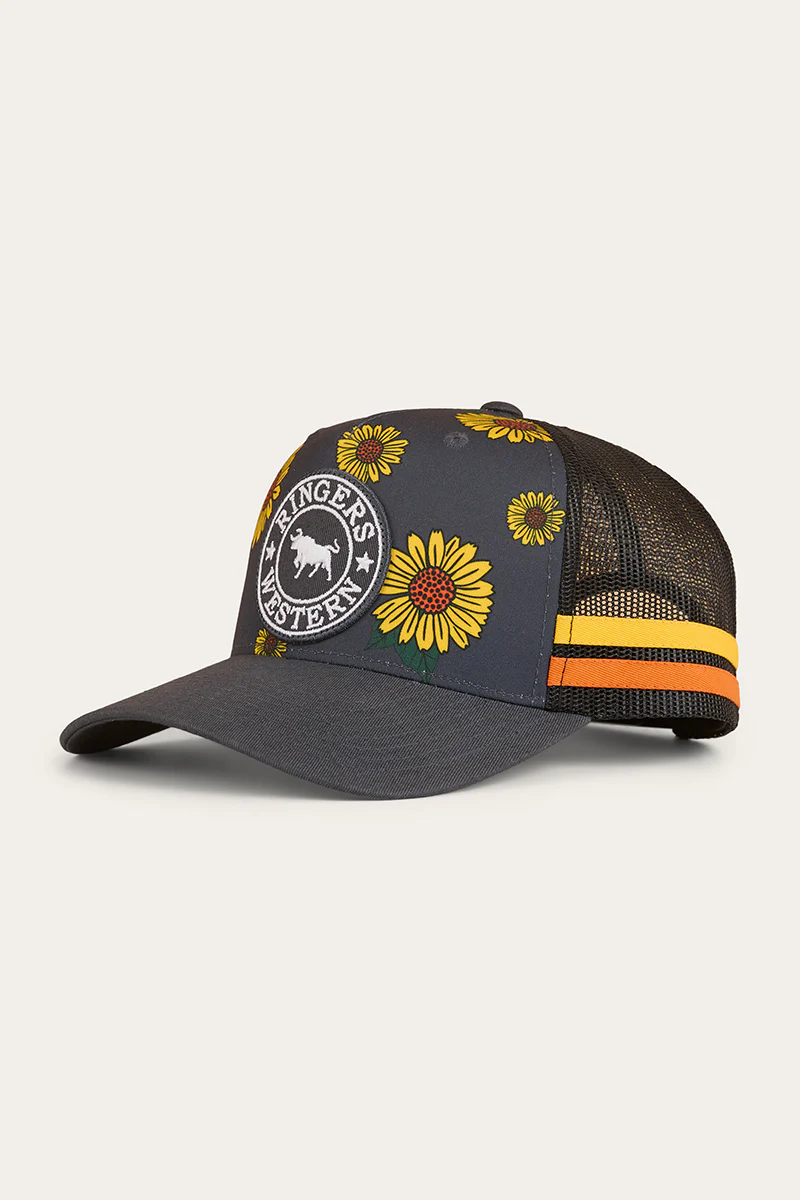 Sunflowers Kids Trucker Cap - Black / Multi