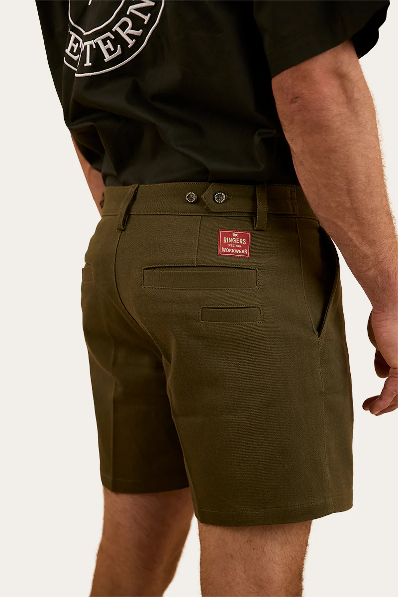 Cloncurry Mens Heavy Weight Work Short - Military Green