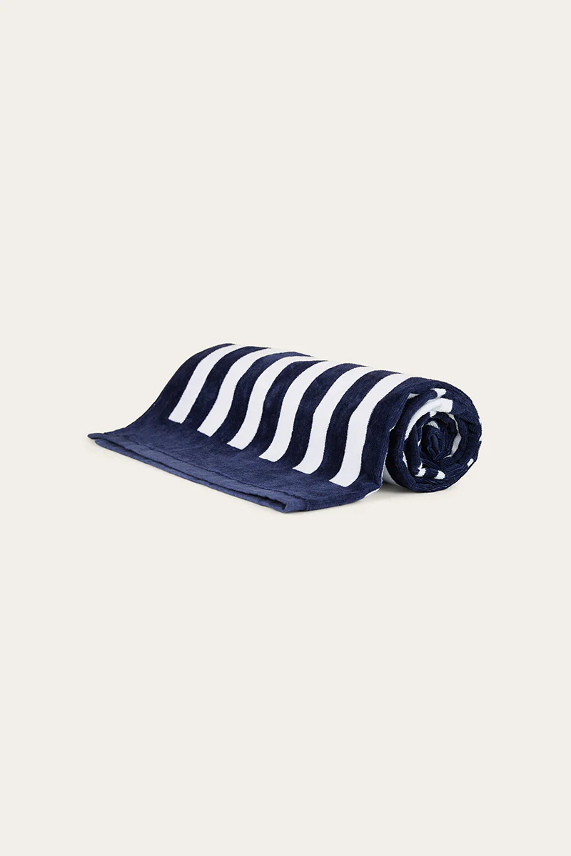 Ringers Stripe Towel - Navy