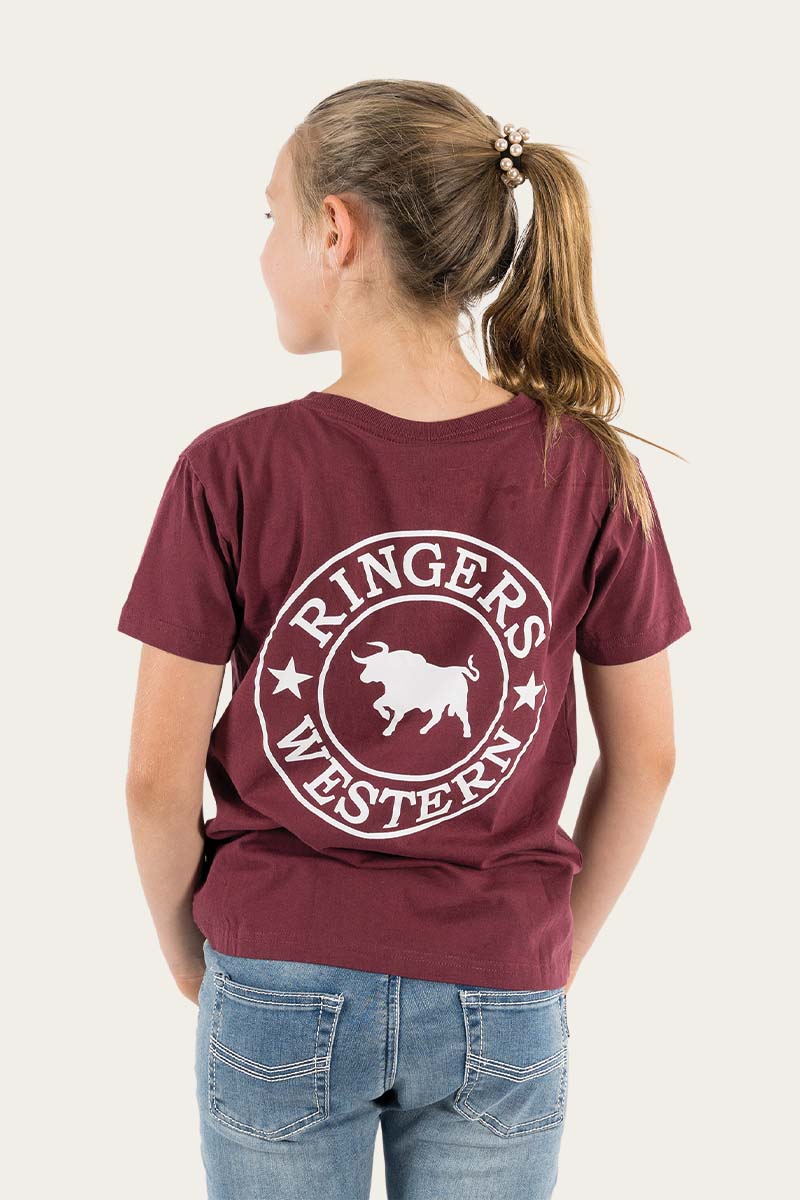 Signature Bull Kids Classic Fit T-Shirt - Burgundy/White
