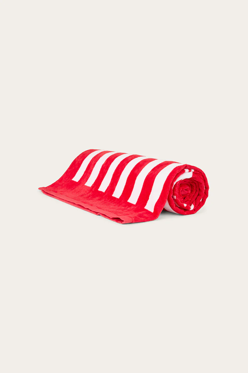 Ringers Stripe Towel - Red