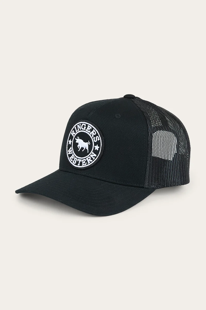 Signature Bull Kids Trucker Cap - Black / White